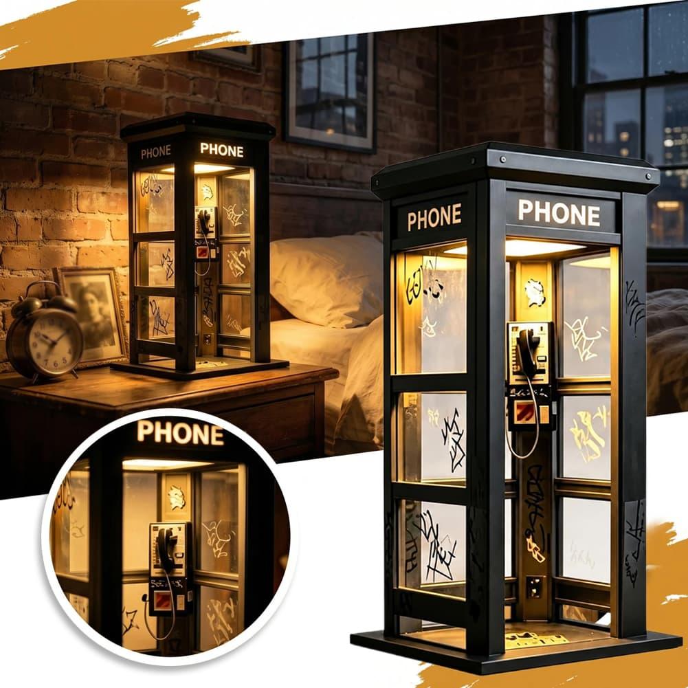 Battery Case Storage - Retro Graffiti Phone Booth Table Lamp