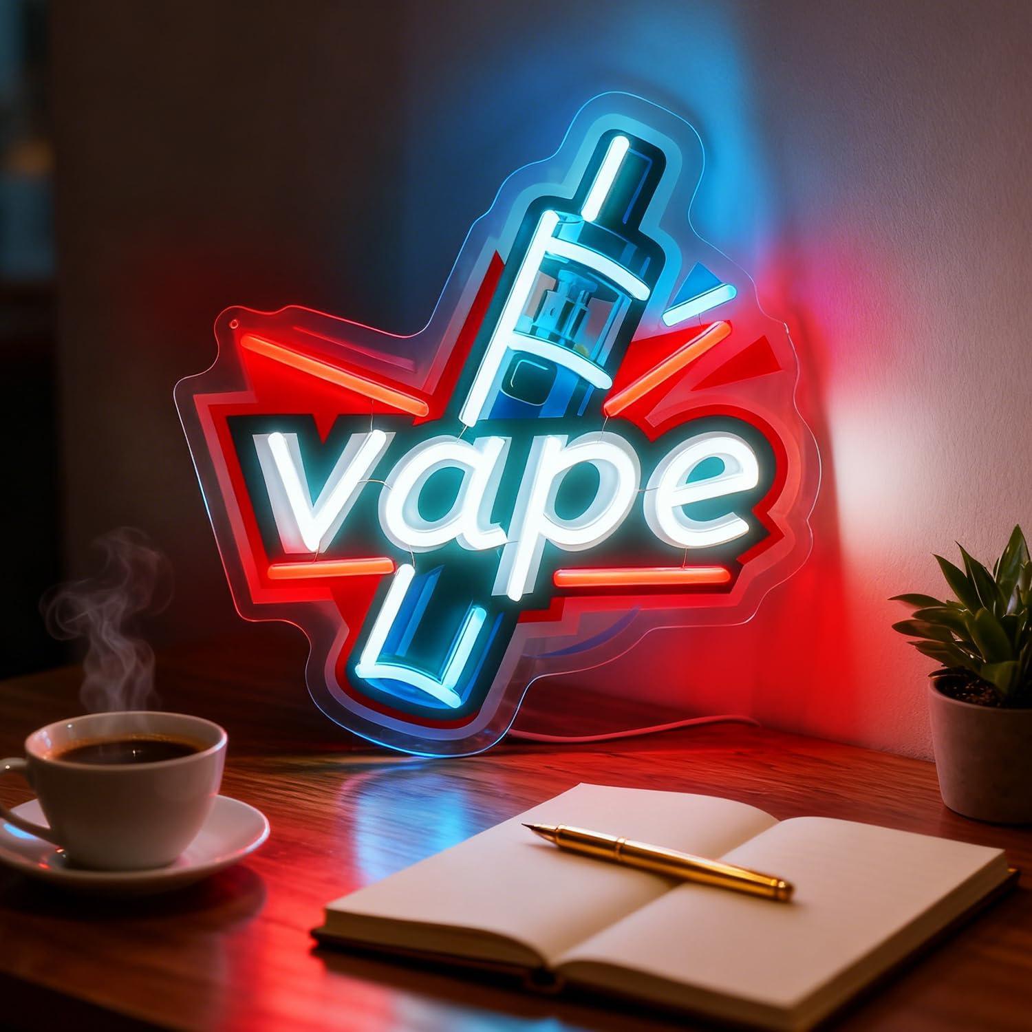 Vape Neon Sign USB Dimmable LE - Vaping Store review and price