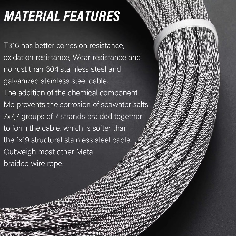 Wire Rope 7X19 Diameter 3.18mm - Stainless Wire Ss316 review and price